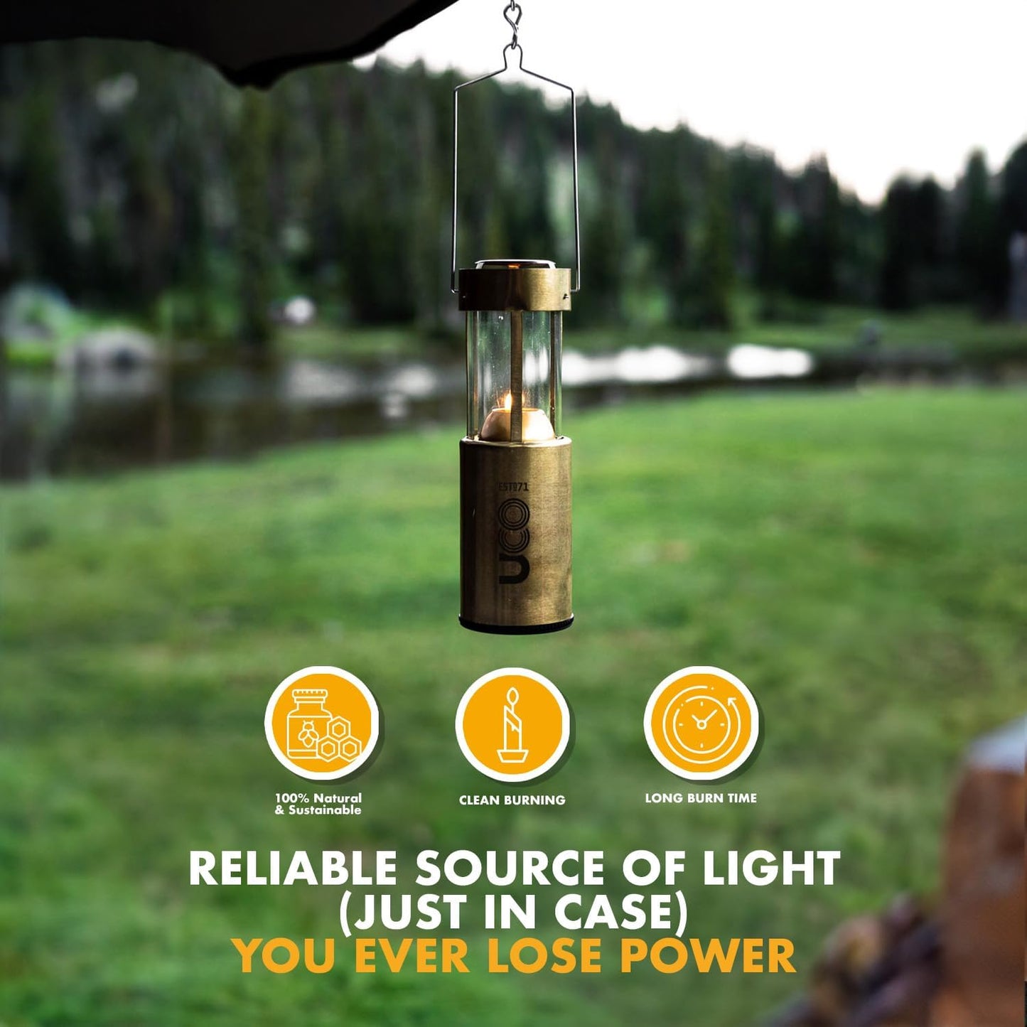 12-Hour Natural Beeswax Long-Burning Candles for Candle Lanterns and Emergency Preparedness, Made in USA
