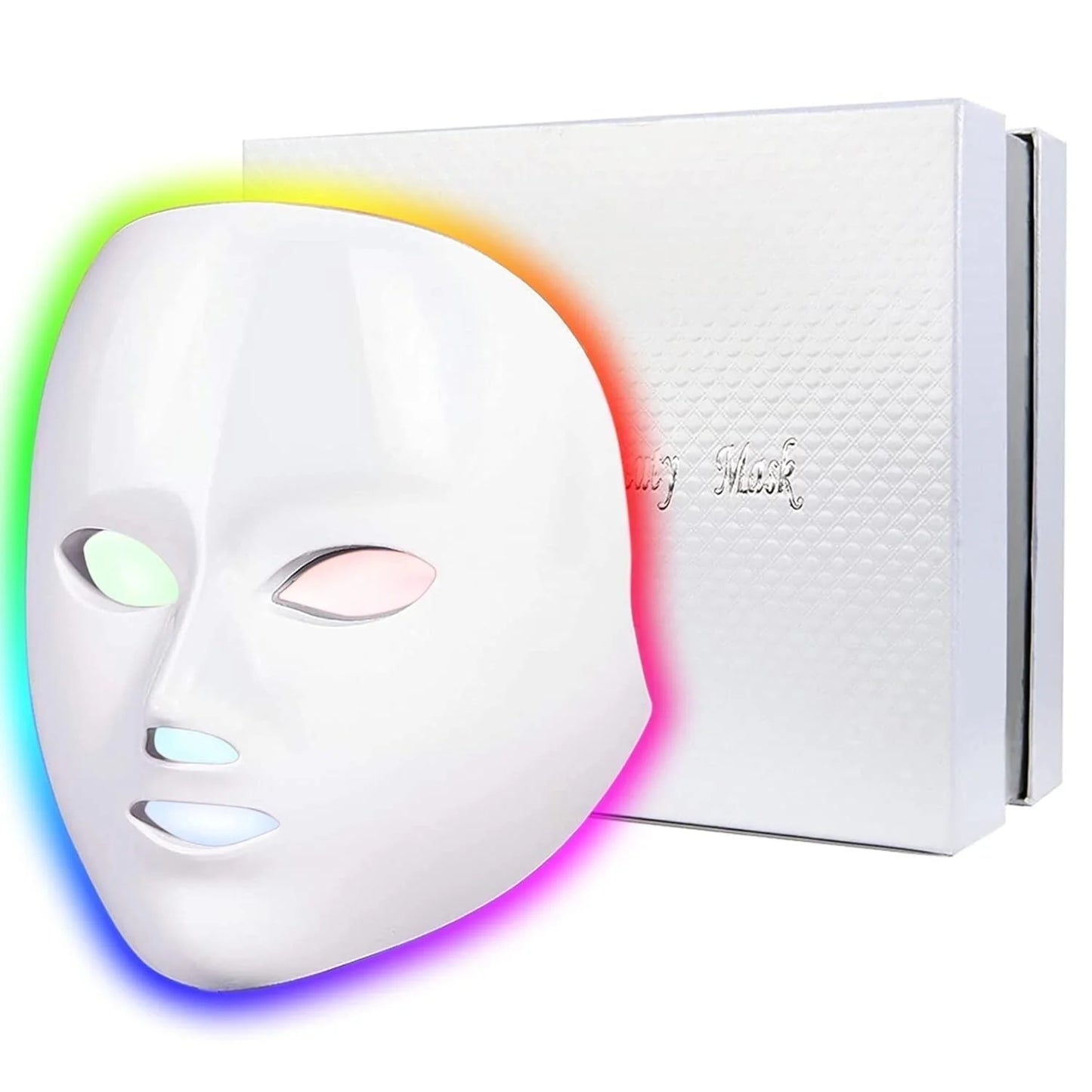 Led Face Mask Light Therapy, Red Light Therapy for Face, 7 Colors LED Facial Skin Care Mask for Women Skin Care at Home