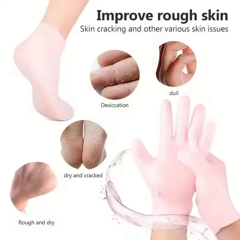 2-Pack Silicone Moisturizing Gloves Exfoliate to Prevent Dry Hands and Leave Hands Smooth and Soft Hand Care Tool