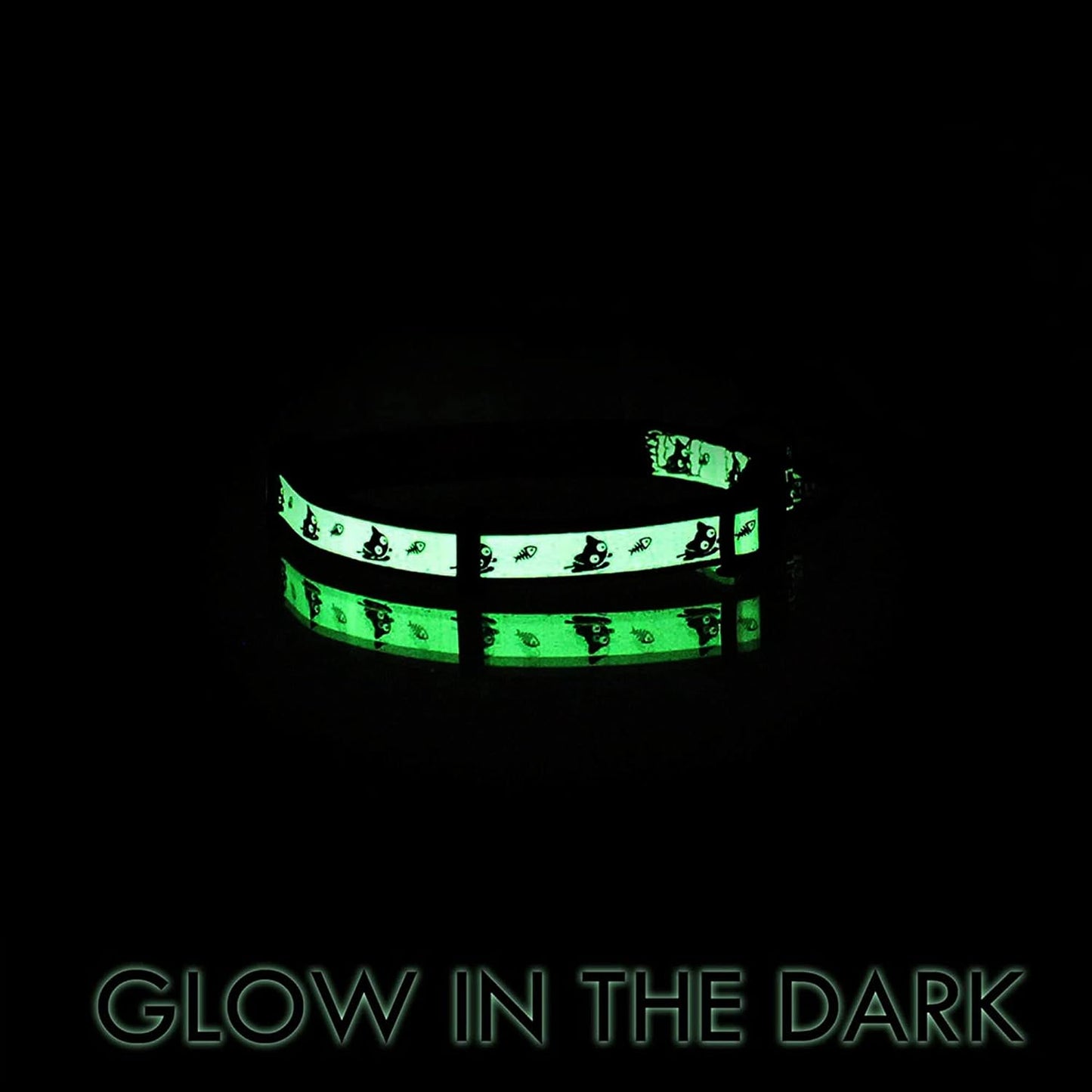 Glow in the Dark Cat Collar Kitten Collar with Safety Buckle and Removable Bell - Teal