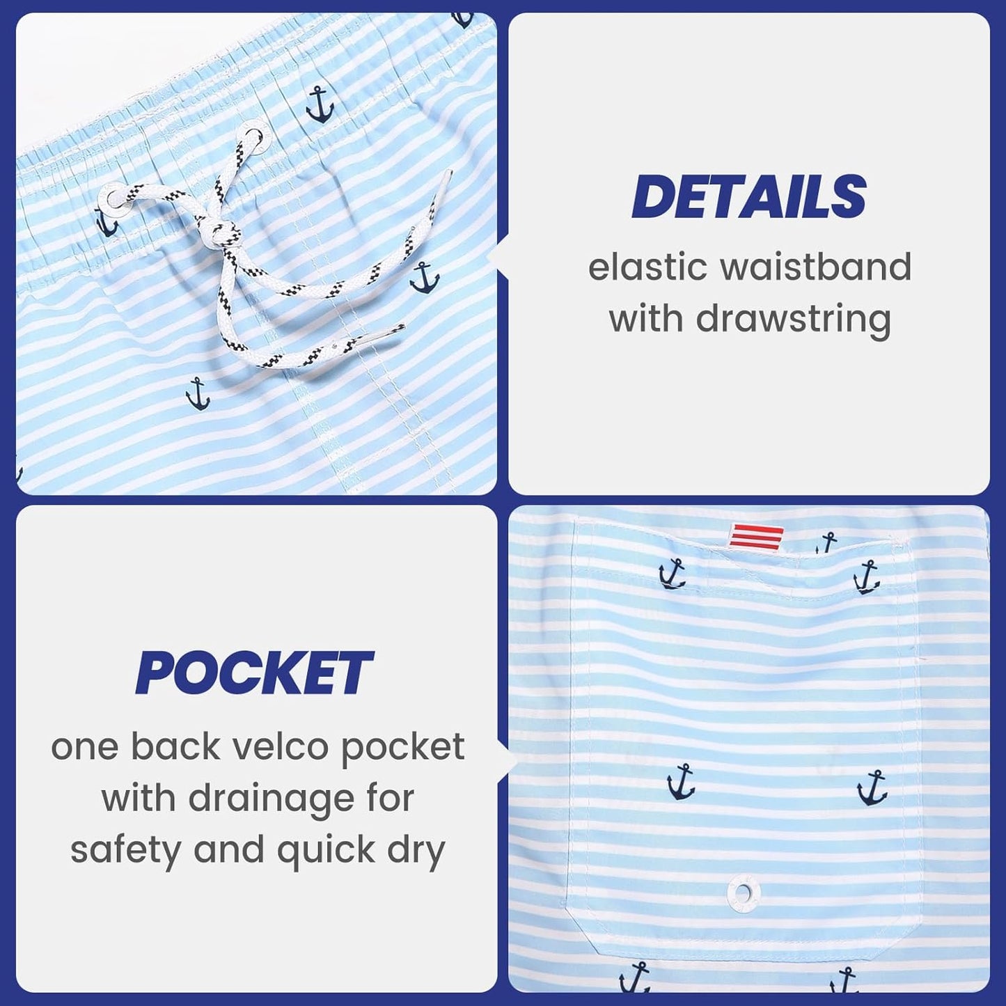 Mens Slim Fit Swim Shorts Swim Trunks 7 Inch Quick Dry Mens Bathing Suits with Mesh Lining