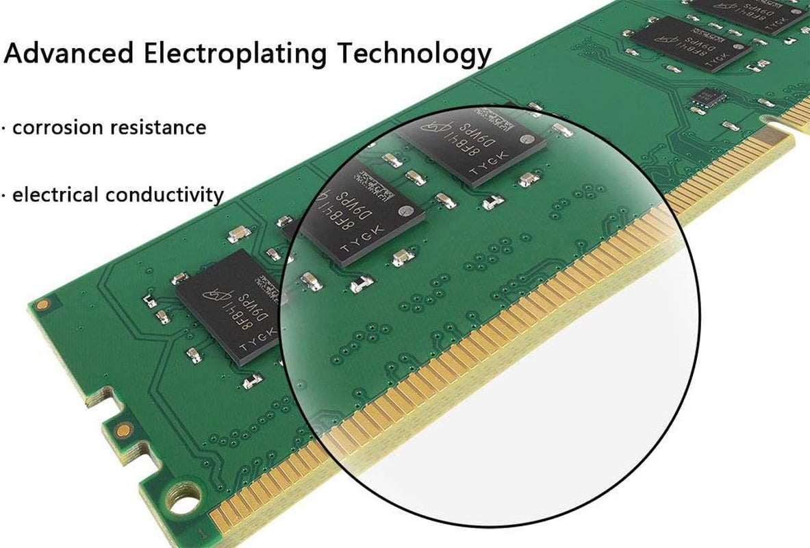 Ddr4-2666Mhz (2X4Gb) 8GB RAM Kit UDIMM PC4-21300U 288Pin Desktop Memory Unbuffered 1.2V CL19 1RX8