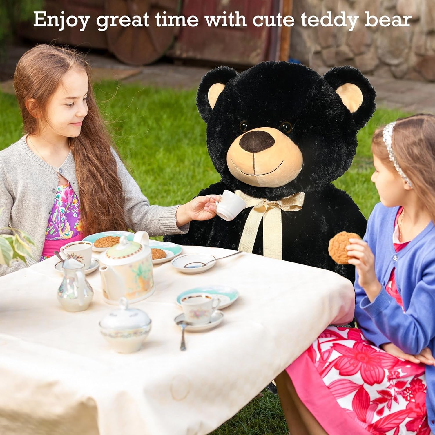 3 Feet Giant Teddy Bear Stuffed Animal, 36 Inch Large Bear Plush Toy with Footprints for Birthday, Anniversary, for Boyfriend, Girlfriend